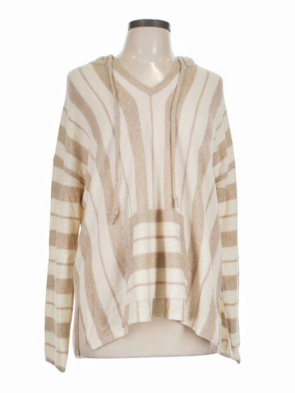 Tommy Bahama Indie Striped Cashmere Hoodie Beige & White